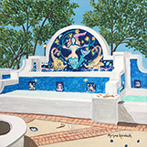 “Sarasota Mermaid Fountain” 10”x10” acrylic